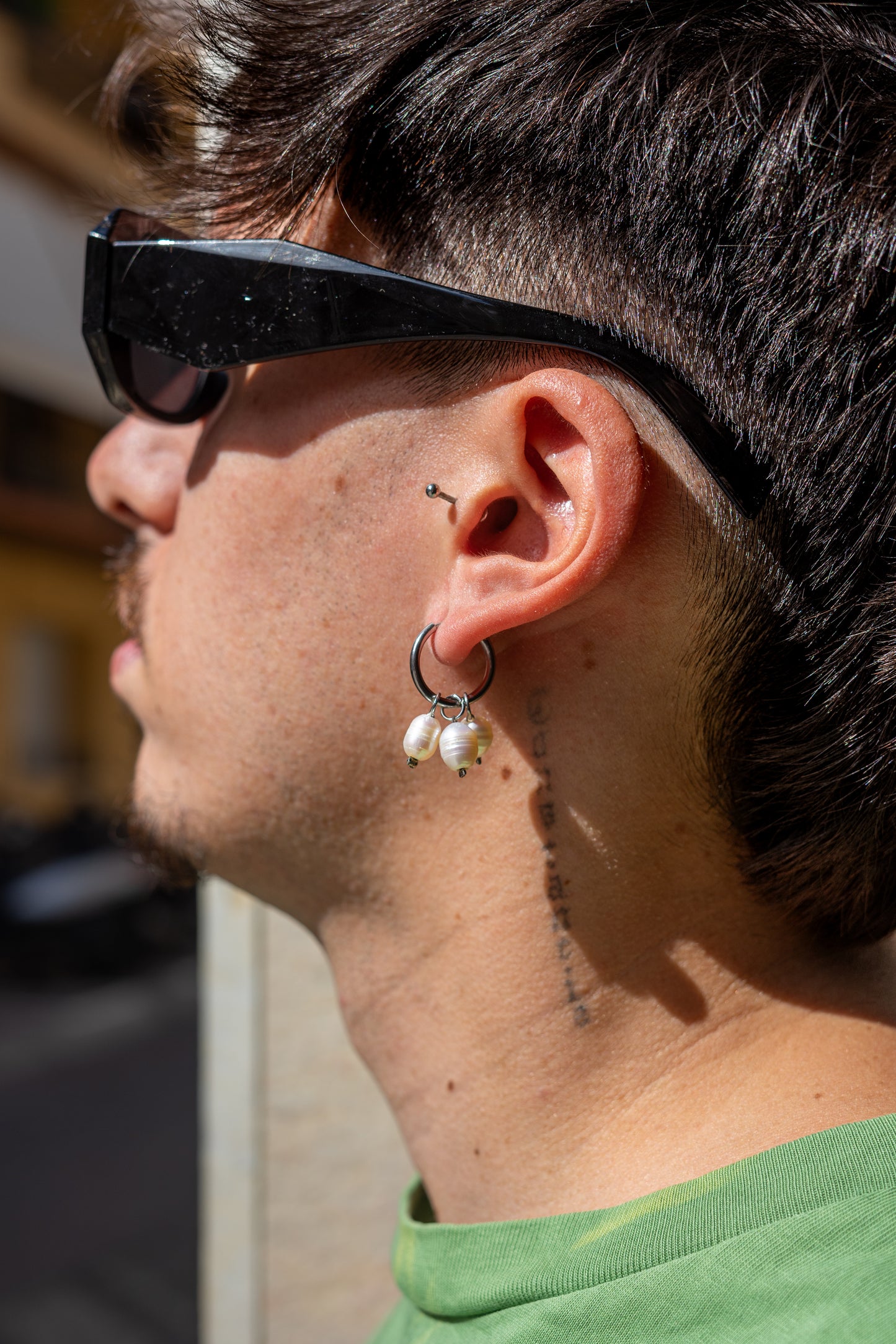 Pendientes de aro  y perlas ‘3 Fresh whites’