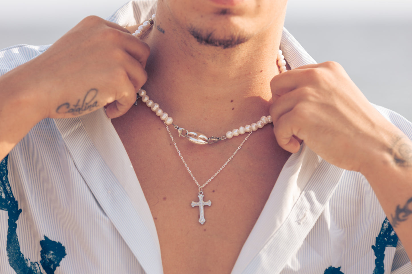 Collar 'Glam Cross White'